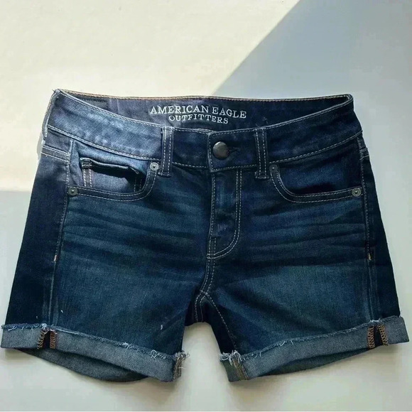 American Eagle Women's Mid-Rise Denim Short, Size 0 - Picture 2 of 6